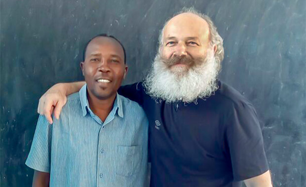Pastor Hassan with VOM Global Ambassador Petr Jasek in a Sudanese prison in 2016