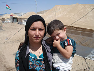 Syrian mother and son