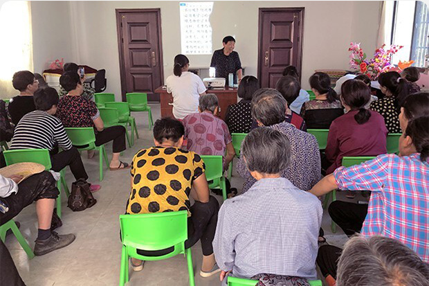 Chinese people in a church