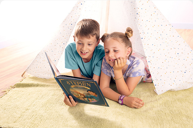 Children reading a book