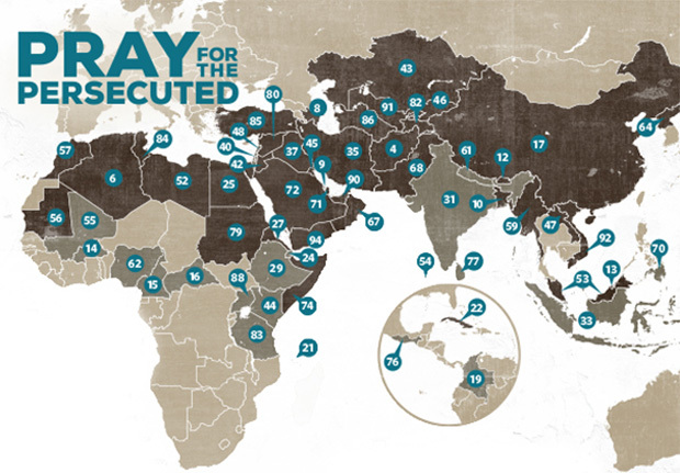 Global Prayer Guide map