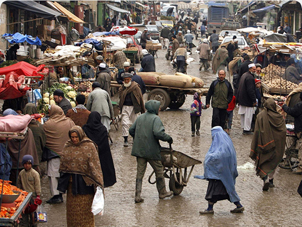 People in the streets of Afghanistan
